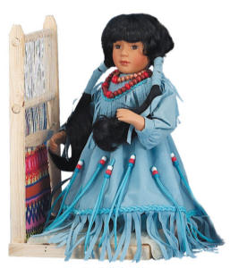 14'' Weaving Girl blue